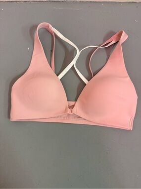 Victoria's Secret VSX Elevate triangle plunge front close sports bra pink